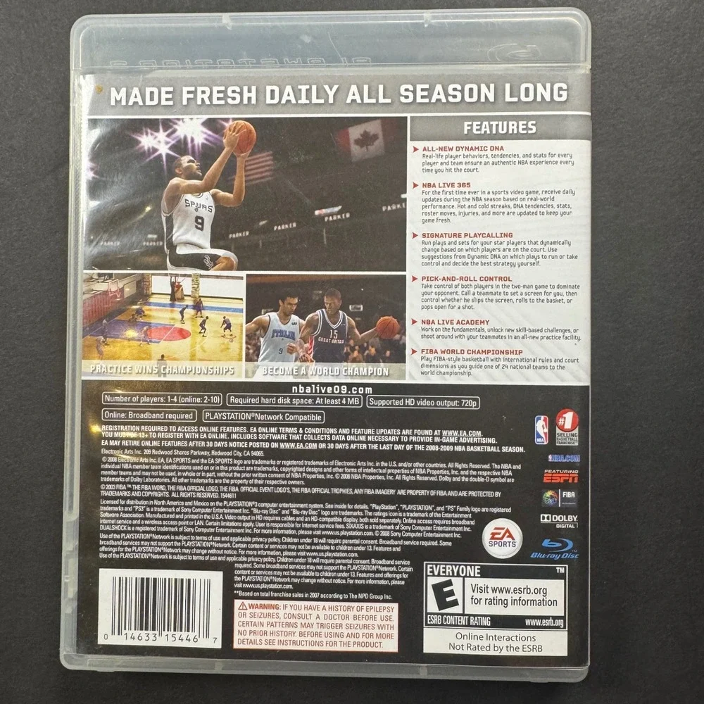 NBA Live 09 - Playstation‎ 3 (PS3) Game - Basketball - San Antonio Spurs